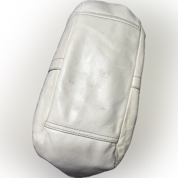 Coach Ergo Pleated Leather Tattersall Lining Hobo Shoulder Handbag Ivory White - Picture 9 of 12